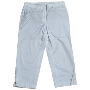 Talbots Perfect Skimmer Pants Women's Size 6 White Cropped Capris Cotton Spandex